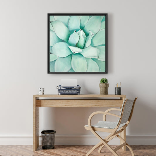 Succulent Closeup - Contemporary Floral Canvas for Home Decor