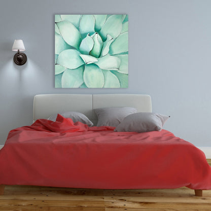 Gros plan sur toile botanique de plantes succulentes - Décoration d'intérieur contemporaine