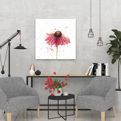Pink Daisy Floral Canvas | Romantic Botanical Home Decor