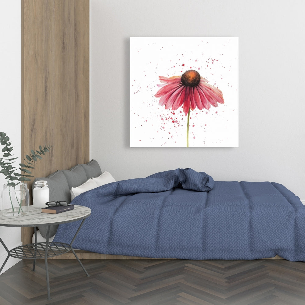 Pink Daisy Floral Canvas | Romantic Botanical Home Decor