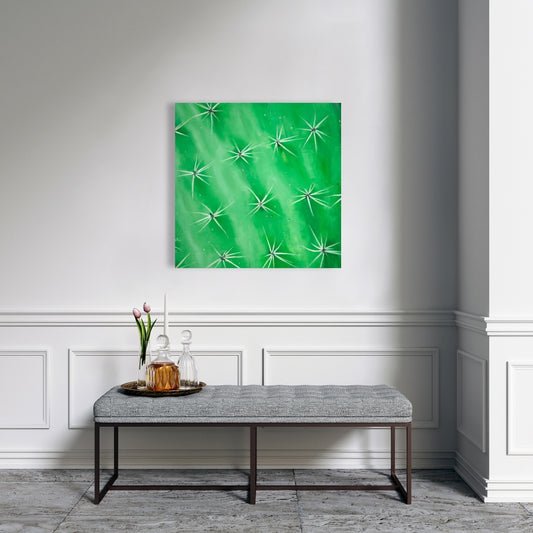 Cactus Closeup Canvas | Botanical Bedroom Decor | Floral Art