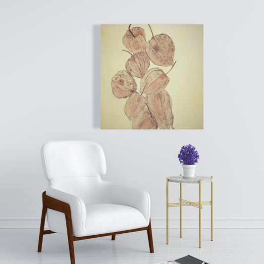 Rustic Floral Bedroom Canvas | Closed Ground Cherries Decor