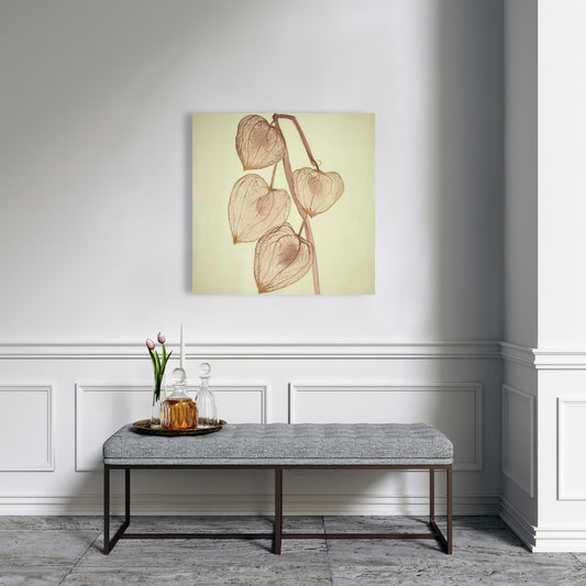 Brown Rustic Botanical Canvas | Growing Ground Cherries Art