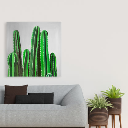 Cactus Candles Canvas - Exotic Botanical Art for Home Decor
