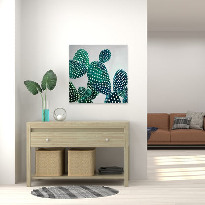 Opuntia Cactus Canvas - Exotic Botanical Bedroom Wall Art