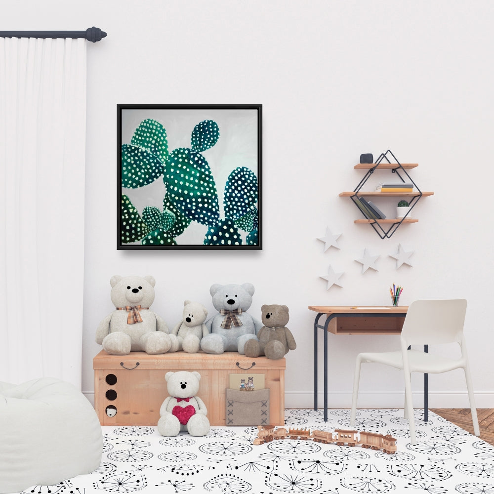 Botanical Opuntia Cactus Canvas | Floral Bedroom Wall Decor