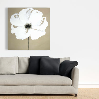 White Bedroom Hygge Canvas - Abstract Color Splash Flower Decor