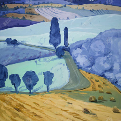 Tuscany Field Canvas | Bedroom Trees Landscapes Wall Art Decor