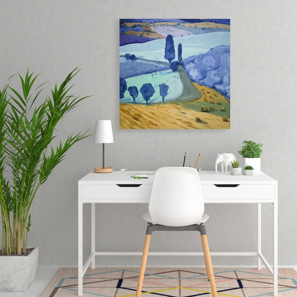 Tuscany Field Canvas | Bedroom Trees Landscapes Wall Art Decor