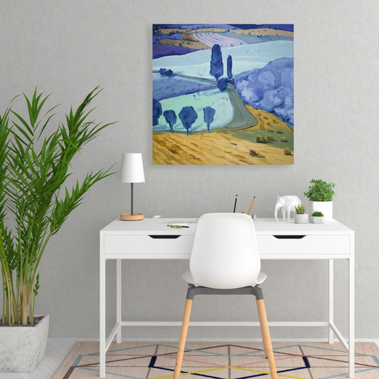 Tuscany Field Canvas | Bedroom Trees Landscapes Wall Art Decor