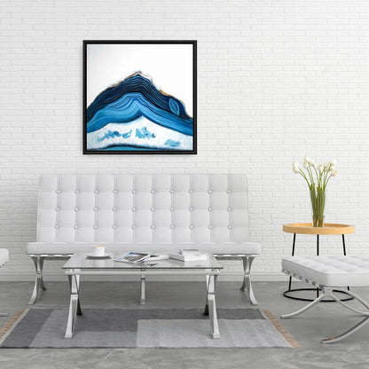 Blue Geode Profile Canvas | Object Blue Framed Wall Art