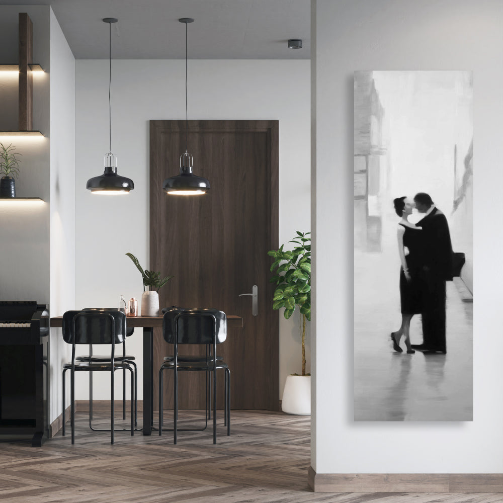Couple in the Street Canvas - Figurative White Woman Wall Art