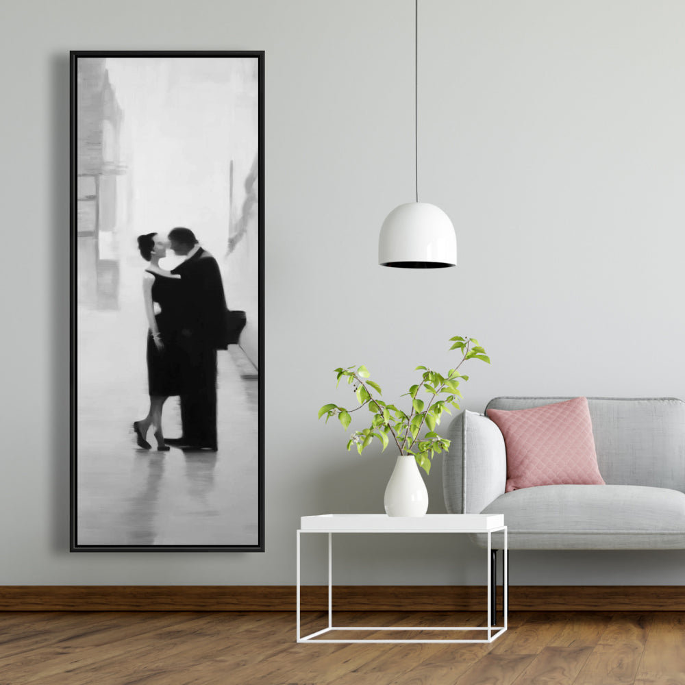 Couple in the Street Canvas - Figurative Bedroom Wall Art