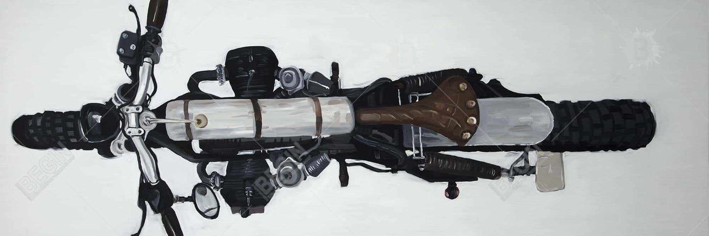 Overhead Motorcycle View Canvas | Home Decor Wall Art