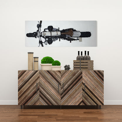Overhead Motorcycle View Canvas | Home Decor Wall Art