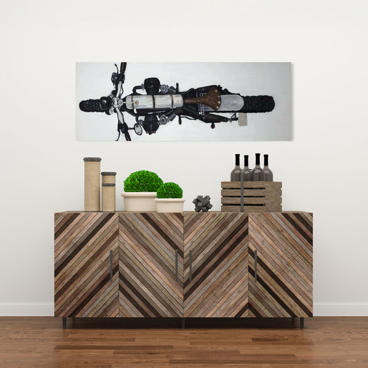 Overhead Motorcycle View Canvas | Home Decor Wall Art