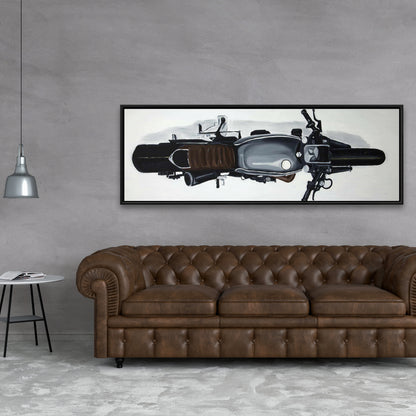 Overhead Motorbike Canvas Art | Motorcycle Home Decor