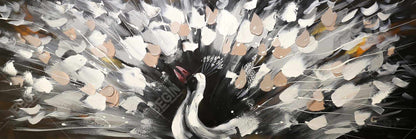 Spotted Abstract Peacock Canvas - Modern Bedroom Wall Art
