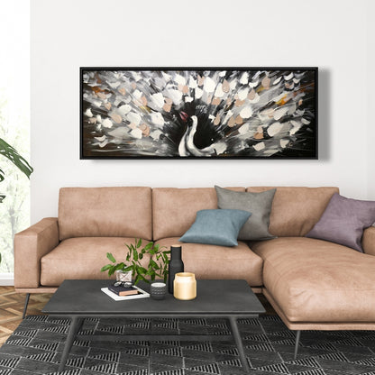Spotted Abstract Peacock Canvas - Modern Bedroom Wall Art
