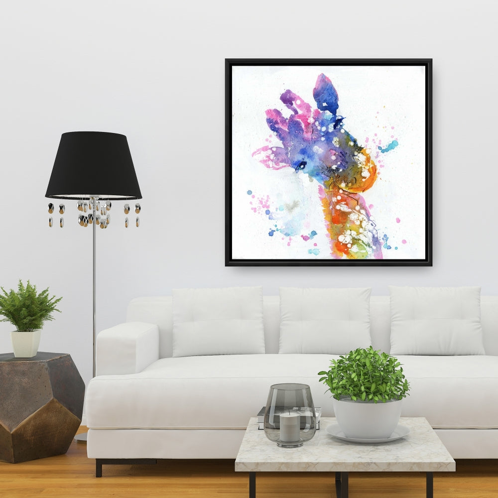 Abstract Giraffe Canvas | Colorful Wildlife Home Decor Art