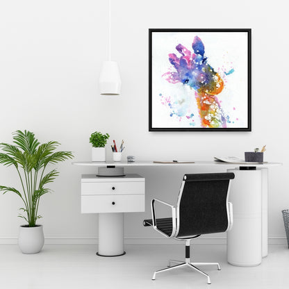 Abstract Giraffe Canvas | Colorful Wildlife Home Decor Art