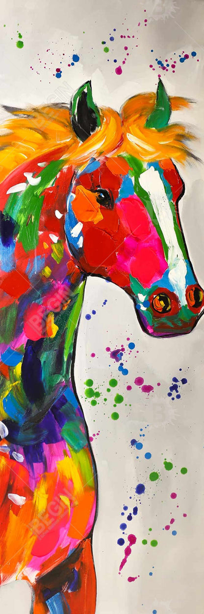 Colorful Abstract Horse Canvas - Farm Animal Home Decor Art