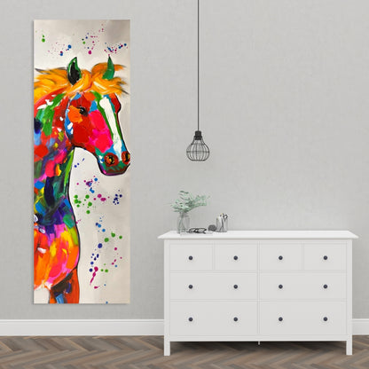 Colorful Abstract Horse Canvas - Contemporary Home Decor Art