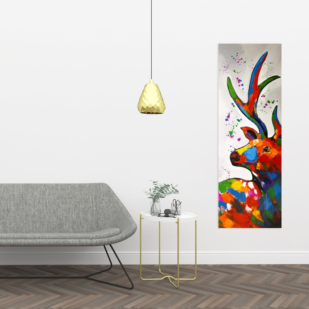 Abstract Colorful Deer Canvas | Paint Splash Home Decor
