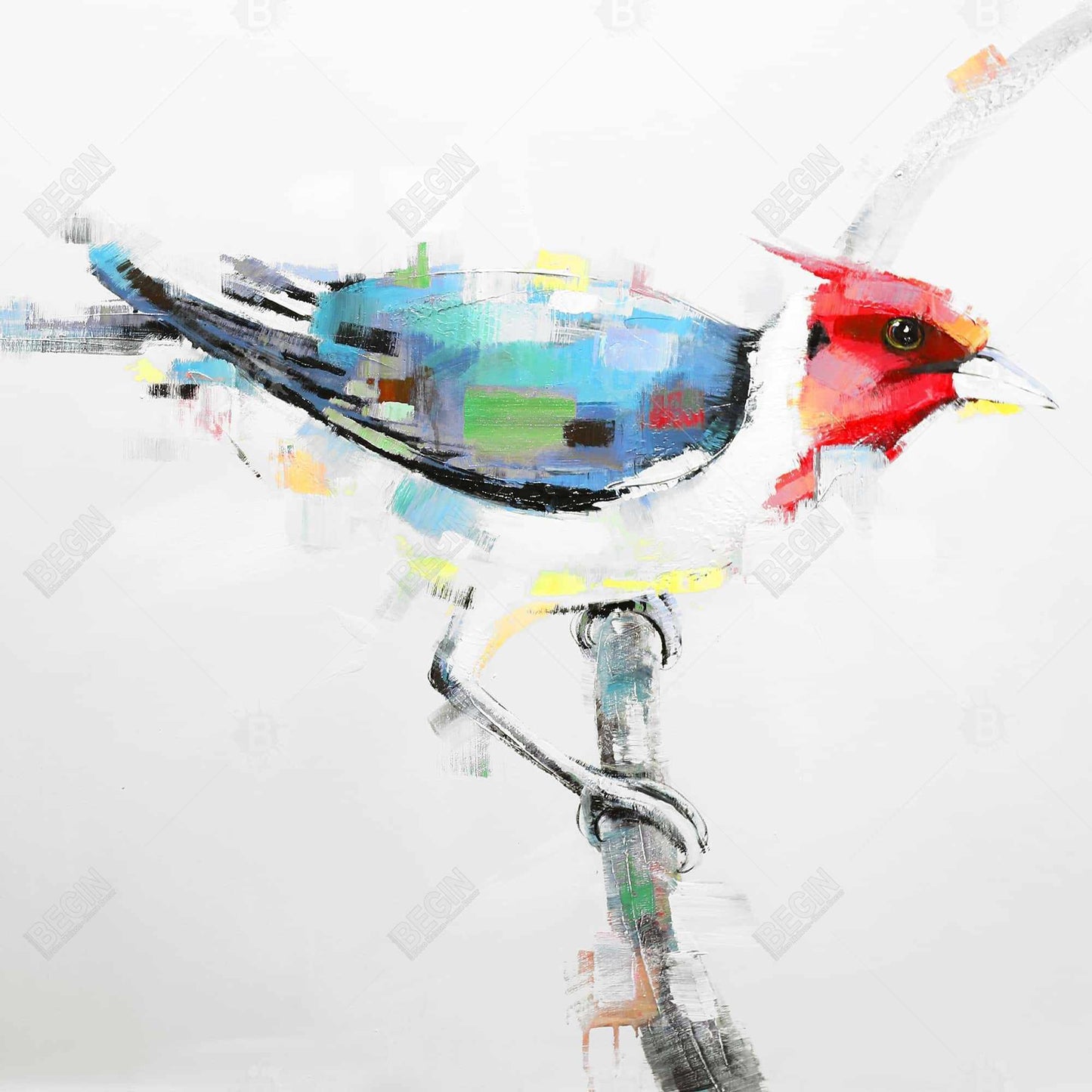 Colorful Woodpecker Canvas | Animal Art for Bedroom Decor