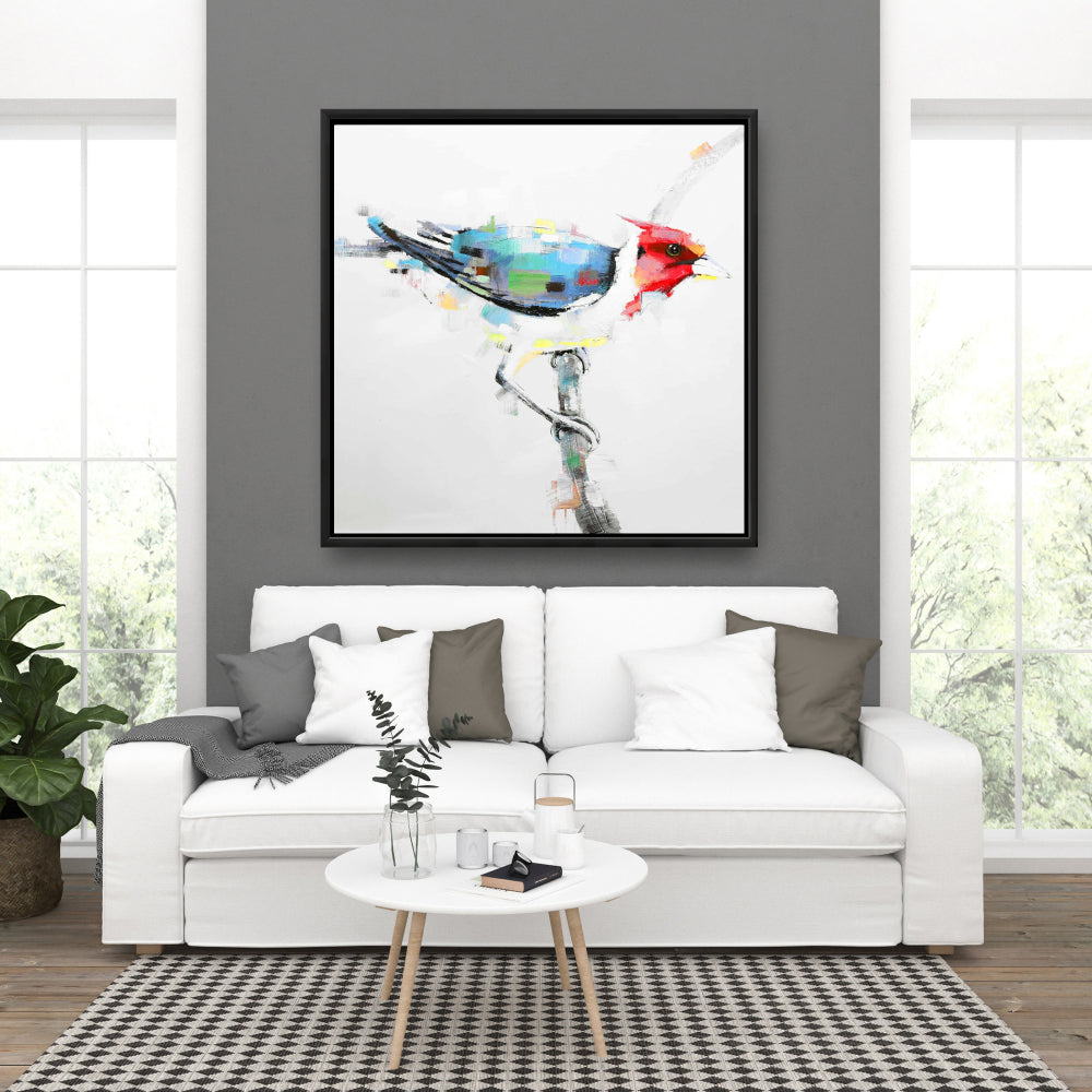 Colorful Woodpecker Canvas | Animal Art for Bedroom Decor