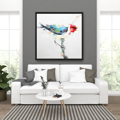 Colorful Woodpecker Canvas | Animal Art for Bedroom Decor