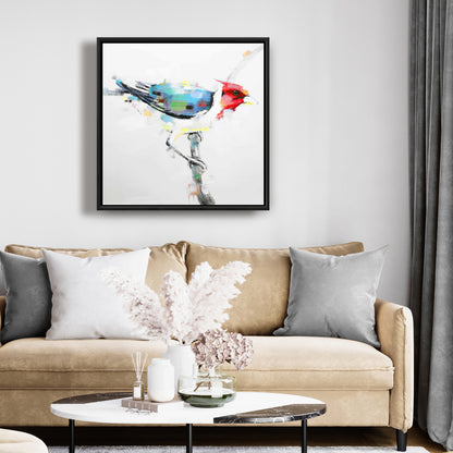 Colorful Woodpecker Canvas | Animal Art for Bedroom Decor
