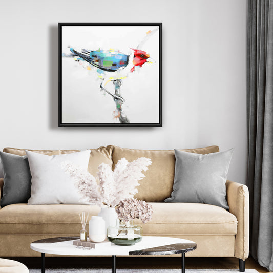 Colorful Woodpecker Canvas | Animal Art for Bedroom Decor