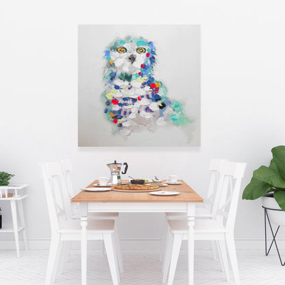Abstract Owl Canvas - Blue Bird Contemporary Home Decor
