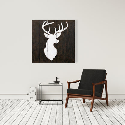 Toile Silhouette de cerf blanc | Décoration murale