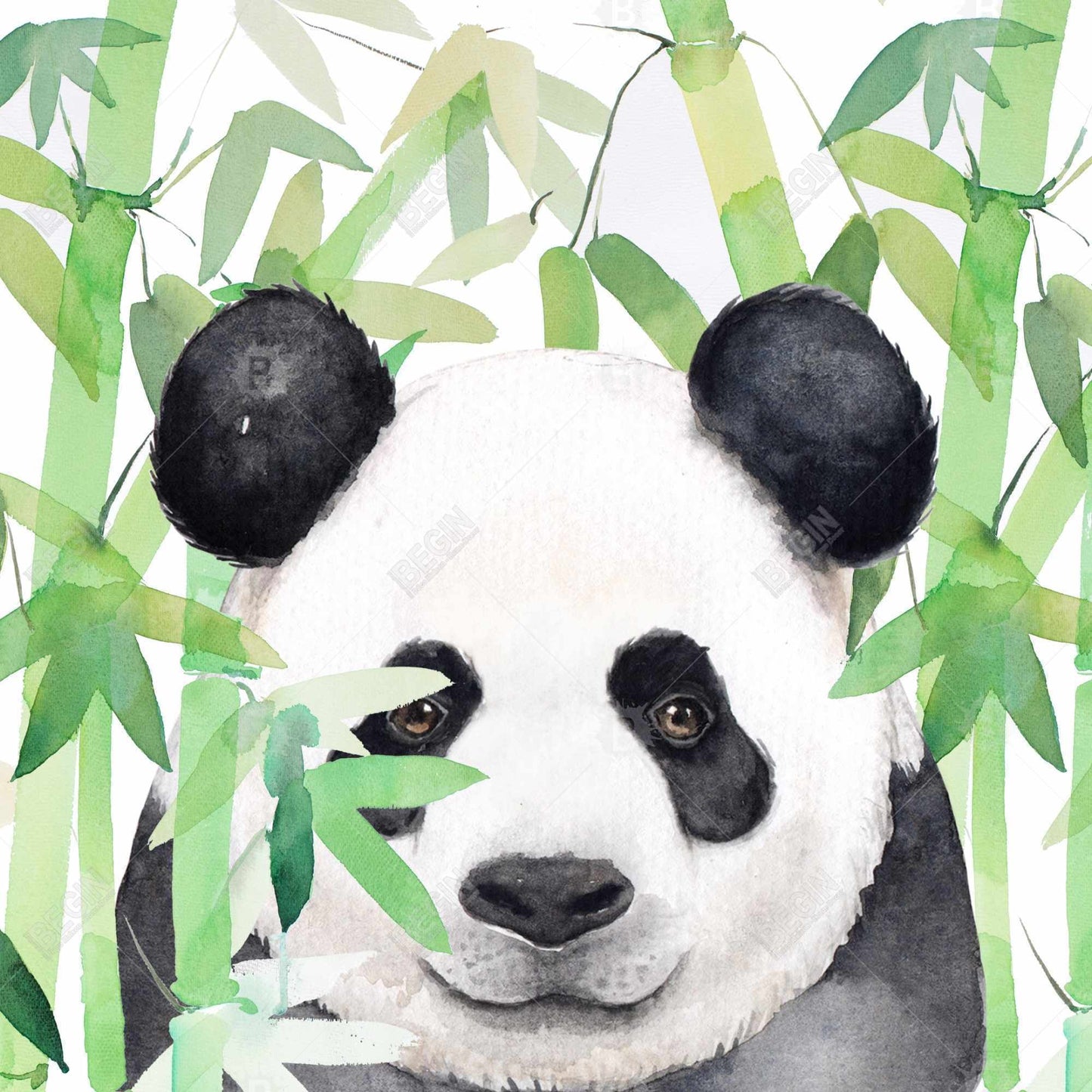 Panda caché dans une toile de bambou | Décoration d'intérieur avec art animalier asiatique