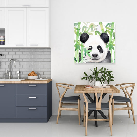 Hidden Panda in Bamboo Canvas | Botanical Bedroom Decor
