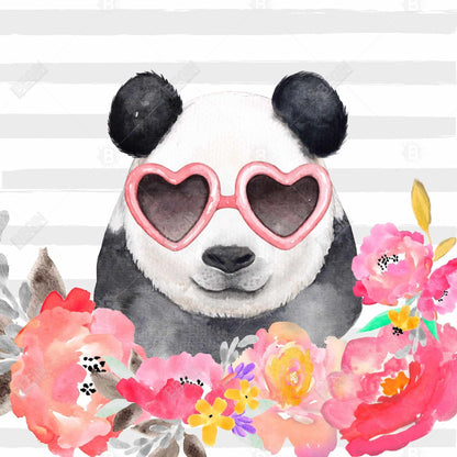 Panda with Heart Glasses Canvas | Bedroom Wildlife Home Decor