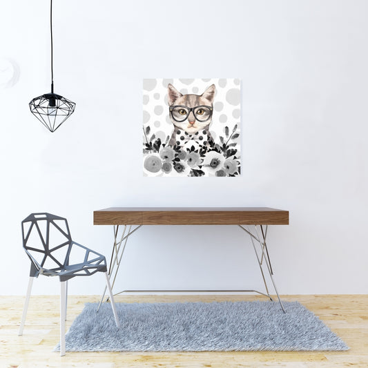 Geek Cat Canvas | Home Decor Animals Pets Bedroom Art