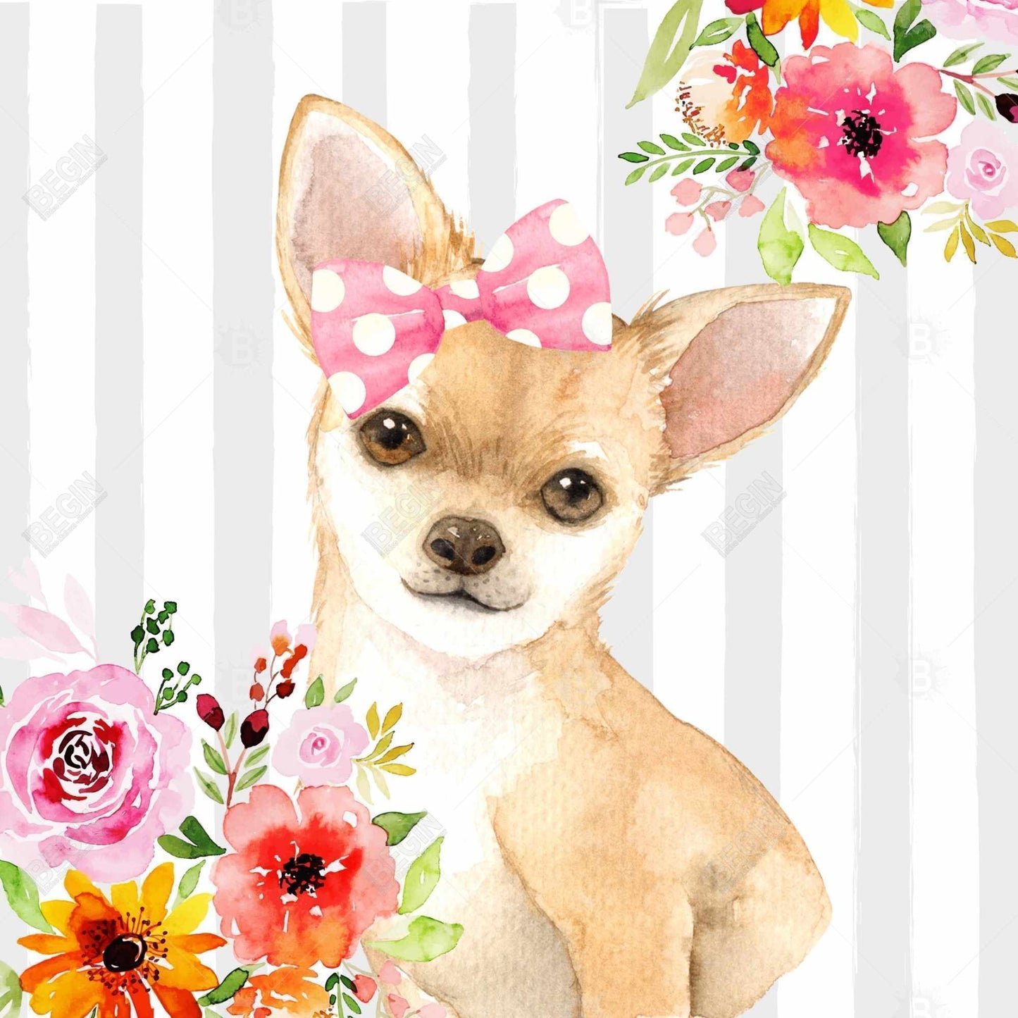 Toile représentant un chihuahua | Décoration murale animalière pour chambre à coucher