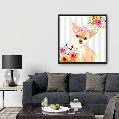 Toile représentant un chihuahua | Décoration murale animalière pour chambre à coucher
