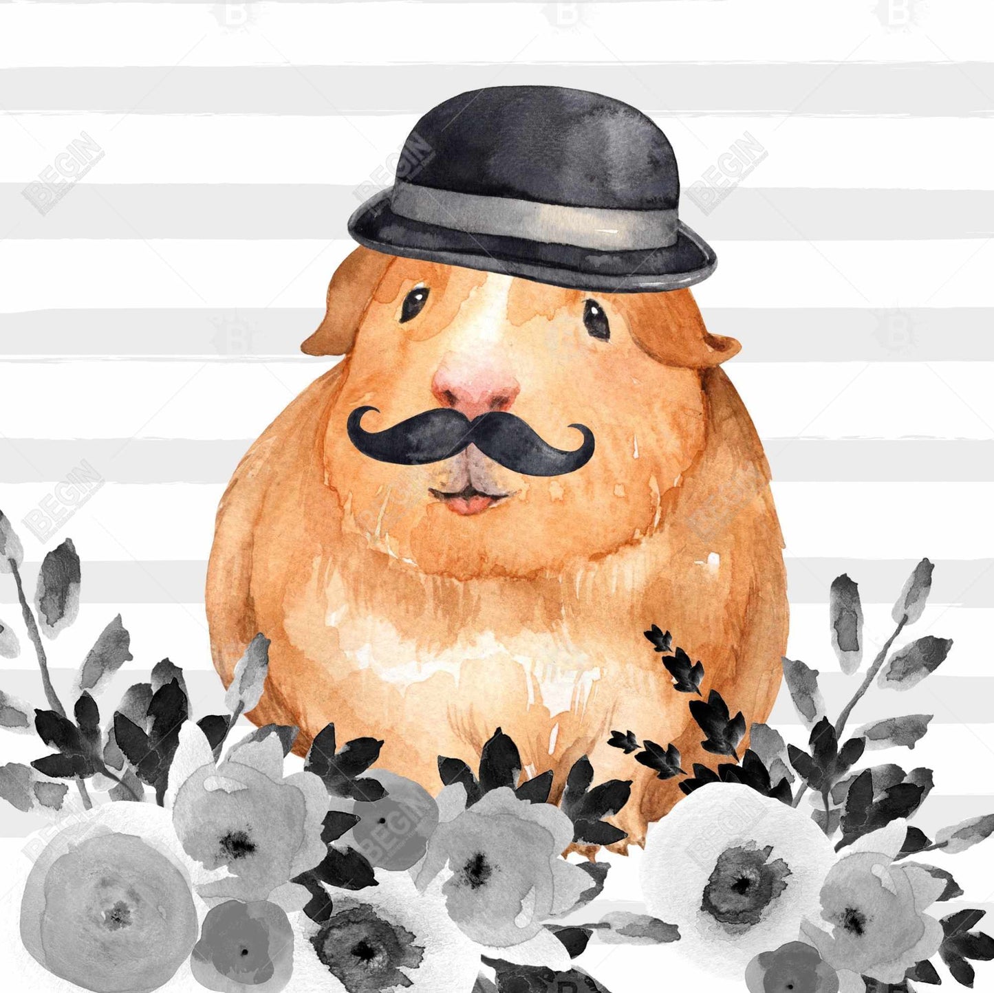Brown Bedroom Canvas - Guinea Pig Detective Wall Art Decor