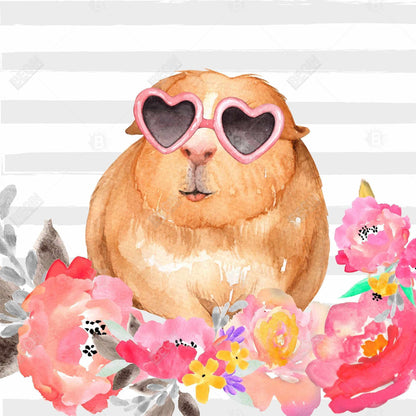 Toile Cochon d'Inde à lunettes | Décoration d'intérieur