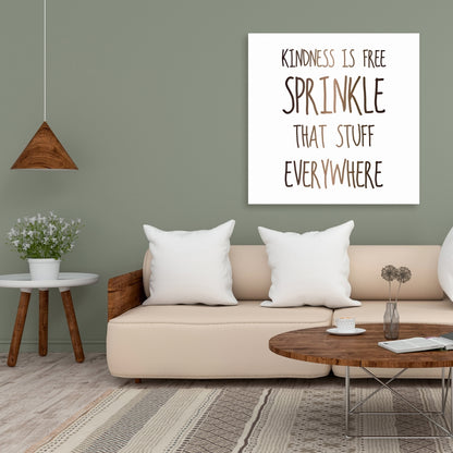 Kindness is Free Canvas | Motivational Bedroom Wall Art Decor