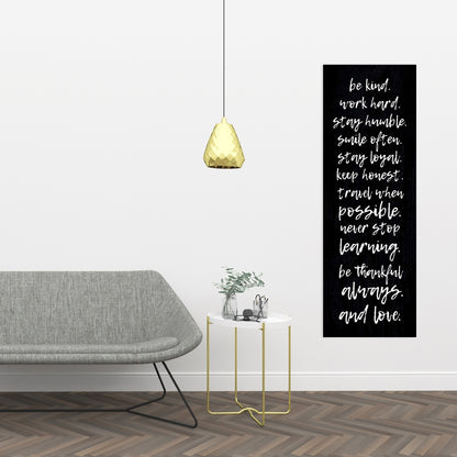 Soyez gentil, travaillez dur, restez humble - Toile - Décoration d'intérieur moderne