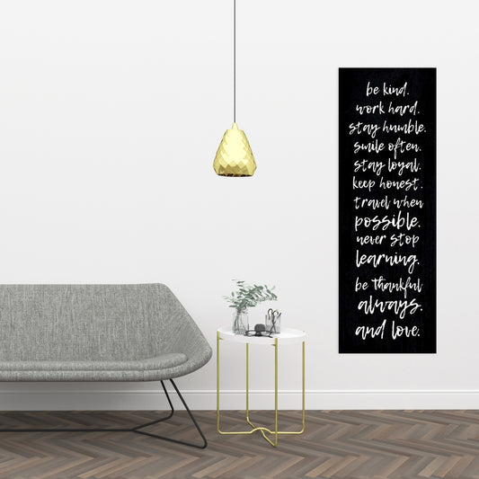 Be Kind Work Hard Stay Humble Canvas - Modern Home Decor