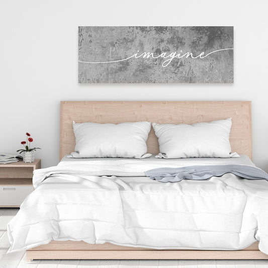 Imagine Motivational Industrial Bedroom Canvas - Home Decor Art