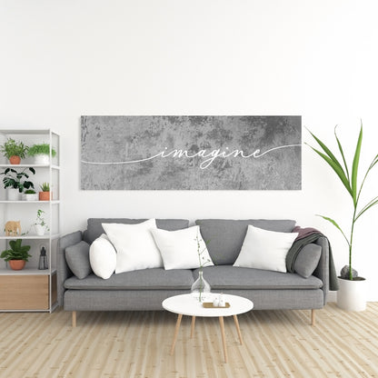 Imagine Motivational Industrial Bedroom Canvas - Home Decor Art