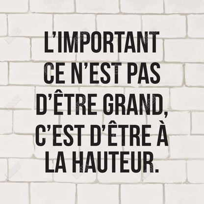 L'important ce n'est pas d'être grand Canvas - Motivational Decor