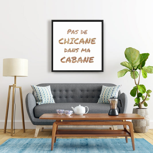 "No Dispute in My House" White Framed Canvas - Home Decor